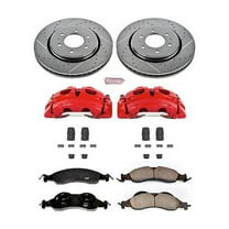 PowerStop Front Z23 Evolution Sport Brake Pad and Rotor Kit with Red Powder Coated Calipers Fits: FORD LINCOLN Select Models KC4682