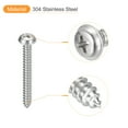 thumbnail image 4 of ST5x45x10mm Phillips Pan Head Self-tapping Screw with Washer, 50pack 304 Stainless Steel Wood Screw (Silver), 4 of 6