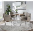 thumbnail image 2 of LumiSource Silver Metal, Walnut Wood Canary Cosmo Dining Table, 2 of 5