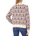 thumbnail image 2 of CeCe womens  Flower Jacquard Mock Neck Sweater, l, Yellow, 2 of 3
