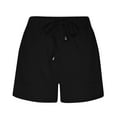 thumbnail image 4 of Women's Shorts with Pockets Summer Drawstring Elastic Waist Wide Leg Shorts Lounge Casual Comfortable Shorts (4XL, Black), 4 of 7