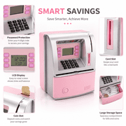 Piggy Bank for Kids – ATM Piggy Bank with Debit Card, Bill Feeder & Coin Recognition – Digital Savings Box with Balance Calculator – Fun Money Learning Toy for Boys & Girls 3+