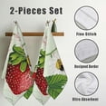 thumbnail image 3 of Nawy Strawberry Daisies Bee Towels - Funny Kitchen Towels for Kitchens, Bathrooms, Showers - Absorbent Hand Towels - 2-Pack 27.5*16in, 3 of 6