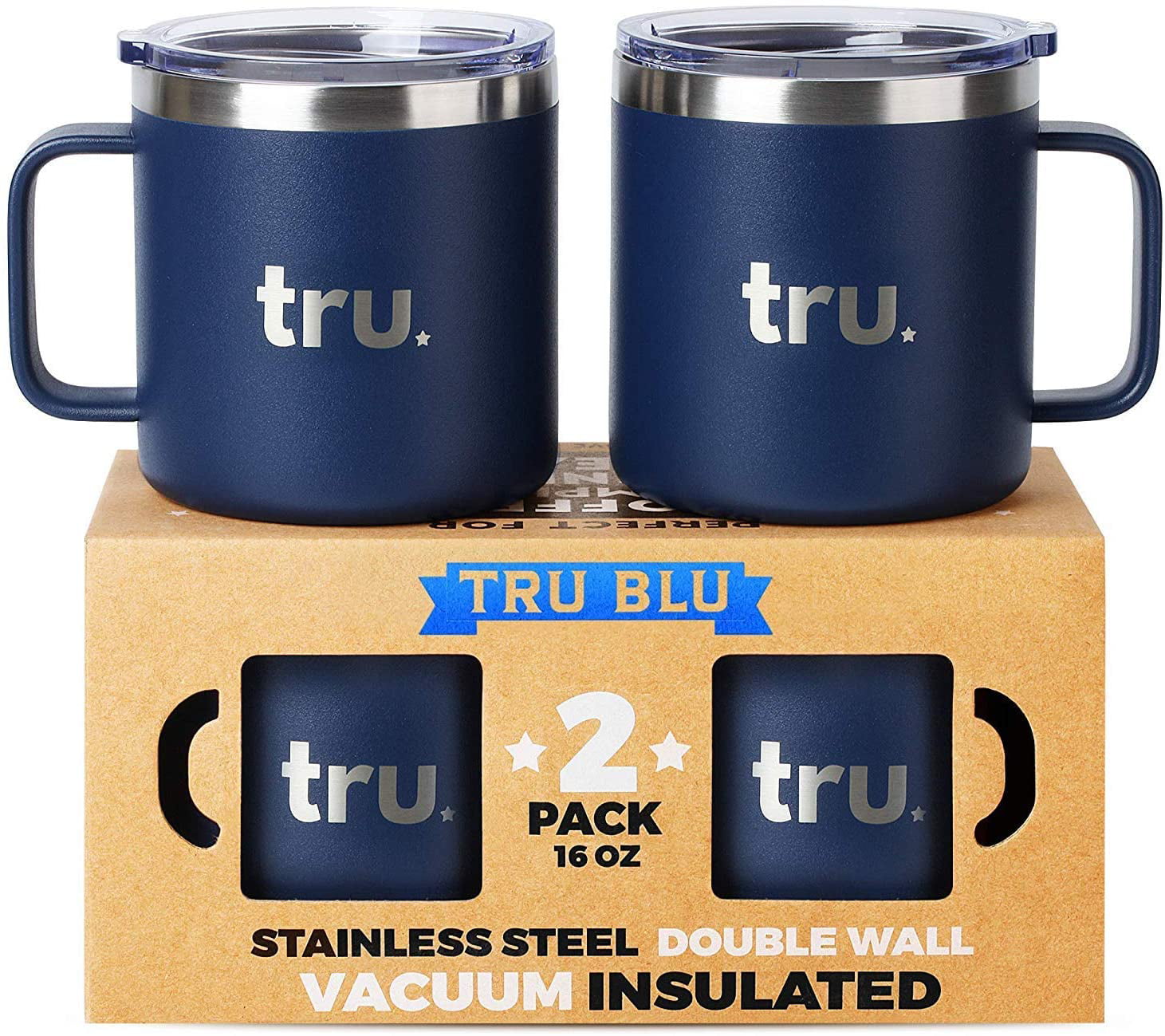 Tea Set Shatterproof 300ML Insulated Cups Camping Mugs Set of 2 Stainless Steel Mugs M&W Double Walled Coffee Cup 