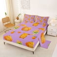 thumbnail image 2 of Erosebridal Cute Animals Capybara Bed Sheets For Capybara Lovers,Orange Flowers Blossom King Sheets For Kids 4-Piece, 2 of 6