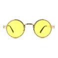 thumbnail image 2 of Womens Rhinestone Jewel Victorian Fancy Engraving Hippie Round Sunglasses Gold Yellow, 2 of 4