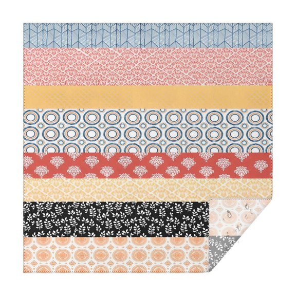 Colorful Geometric Striped Pattern Square Tablecloth,Waterproof Square Table Cover,Wipeable Spillproof Washable Table Cover for Home Kitchen Party Decor 42"X42"(107x107cm)