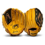 Franklin Sports Field Master Baseball + Softball Glove, 13 in, Black/Tan, Right Hand Throw