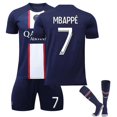 thumbnail image 1 of 2023-2024 Conjunto de camiseta de fútbol local Kit de entrenamiento de fútbol para adultos y niños-22-23 Mbappe 7-Kids 24 (130-140 CM) Computadora Computadora Computadora portátil, 1 of 2