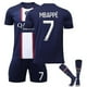 thumbnail image 1 of 28 (150-160 CM) Mbappe 7 # Jersey Home 2022-2023 Nueva temporada Camisetas de fútbol de París Conjunto de camiseta para niños / jóvenes esquí esquí Gafas de esquí, 1 of 2