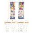thumbnail image 6 of Easter Blackout Curtains for Bedroom, Tulip Flowers Spring Easter Egg Bunny Butterfly Beige Thermal Insulated Kitchen Drapes with Grommets, Light Blocking Window Treatment, 2 Panels 52" x 84", 6 of 7