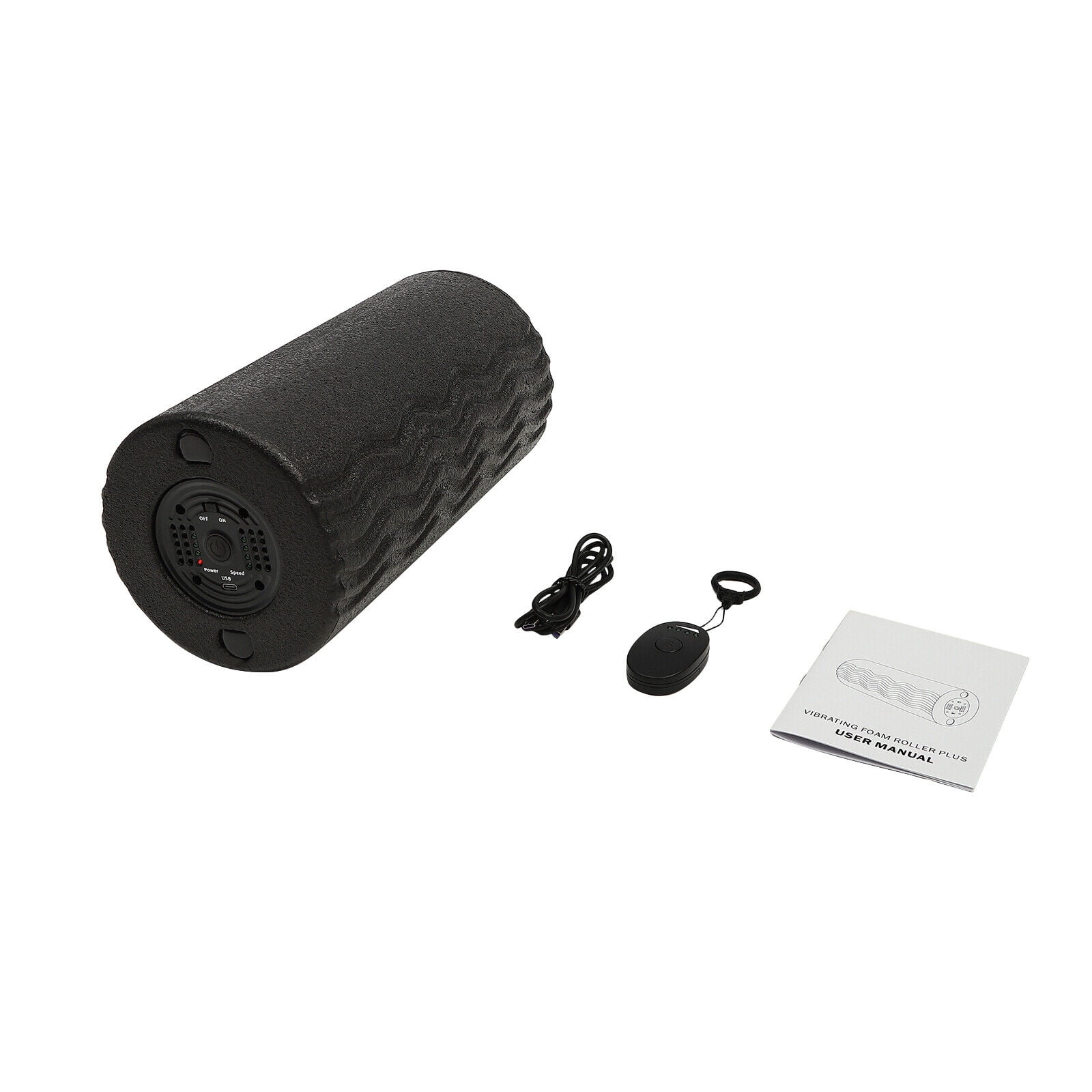 4 Gear Automatic Vibrating Fitness Foam Roller, Relieve Pain and Soreness Black Vibrating Massage Roller Fitness