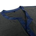thumbnail image 5 of Men's Long Sleeve Henley Shirt Slim-Fit Chest Pocket Casual 1/4 Button up Tshirts Spring Fall Winter Base Tees (L, Dark Gray), 5 of 6