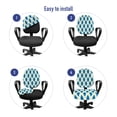 thumbnail image 4 of Abstract Office Chair Slipcover, Ogee Inspired Retro Pop Art Repetitive Vertical Waves Illustration, Protective Stretch Decorative Fabric Cover, Standard Size, Sea Blue and Pale Camel, by Ambesonne, 4 of 5