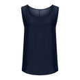 thumbnail image 6 of Womens Plus Size Denim-Inspired Sleeveless Tank Tops Polyester Loose Fit Scoop Neck Summer Casual Office Tees,Navy,XXXXXL, 6 of 8