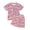 Pink, variant on Letdown Boys Girls Ice Print Short Sleeve Tee with Shorts Two Piece Summer Casual Matching Outfit for Kids Summer Clothes Daily Comfor Wear