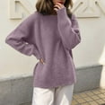 thumbnail image 2 of Ediodpoh Oversized Turtleneck Sweater Soft Knit Pullover Cozy Warm Casual Winter Fall Fashion Top Oversized Sweaters for Women Purple, 2 of 4