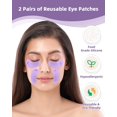 thumbnail image 2 of Temogu-Patchs pour les Yeux en Silicone - 2 Paires Réutilisables, Patchs Anti-Rides, Masque pour les Yeux, Repulpe les Ridules et Rides, avec Applicateur de Crème pour les Yeux en Métal, Étui en Étain, Violet, 2 of 4