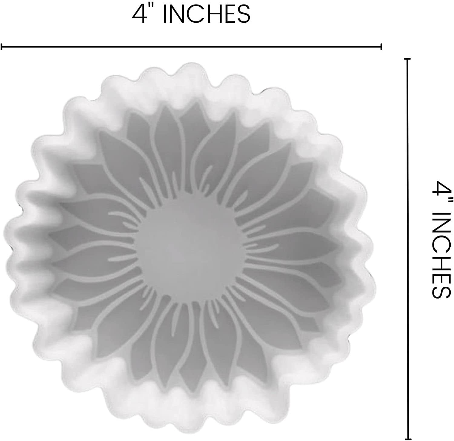 Sunflower Freshie Silicone Mold  6 Pack Bulk Wholesale  Size 4" Wide x 4" Long x 0.8" Deep  Small Sunflower Design for Freshie, Soap, Resin, Candles for Aroma Beads Scented Heat Resistant
