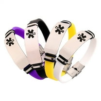 4 Packs Personalized Medical Lariat Bracelet Set for Men Women,Custom Engraved Medical ID Health Alert Wristband Caduceus Disease Allergy Awareness Jewelry with Medic Wallet Insert Card