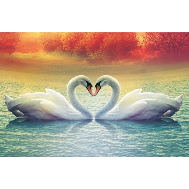 Taladro diamante pintura (DE3067) 5D DIY completo cisne amor punto de cruz bordado Kits 20X30cm FLhrweasw Nuevo