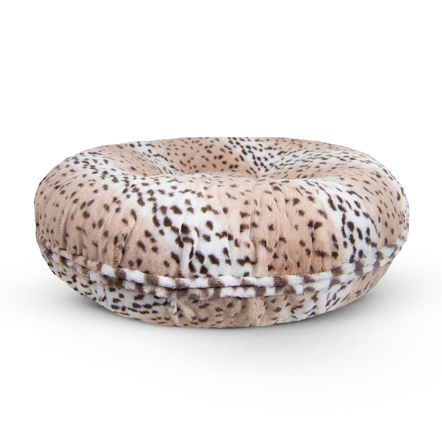 Bessie and Barnie Signature Aspen Snow Leopard Shag Extra Plush Faux Fur Bagel Pet/ Dog Bed