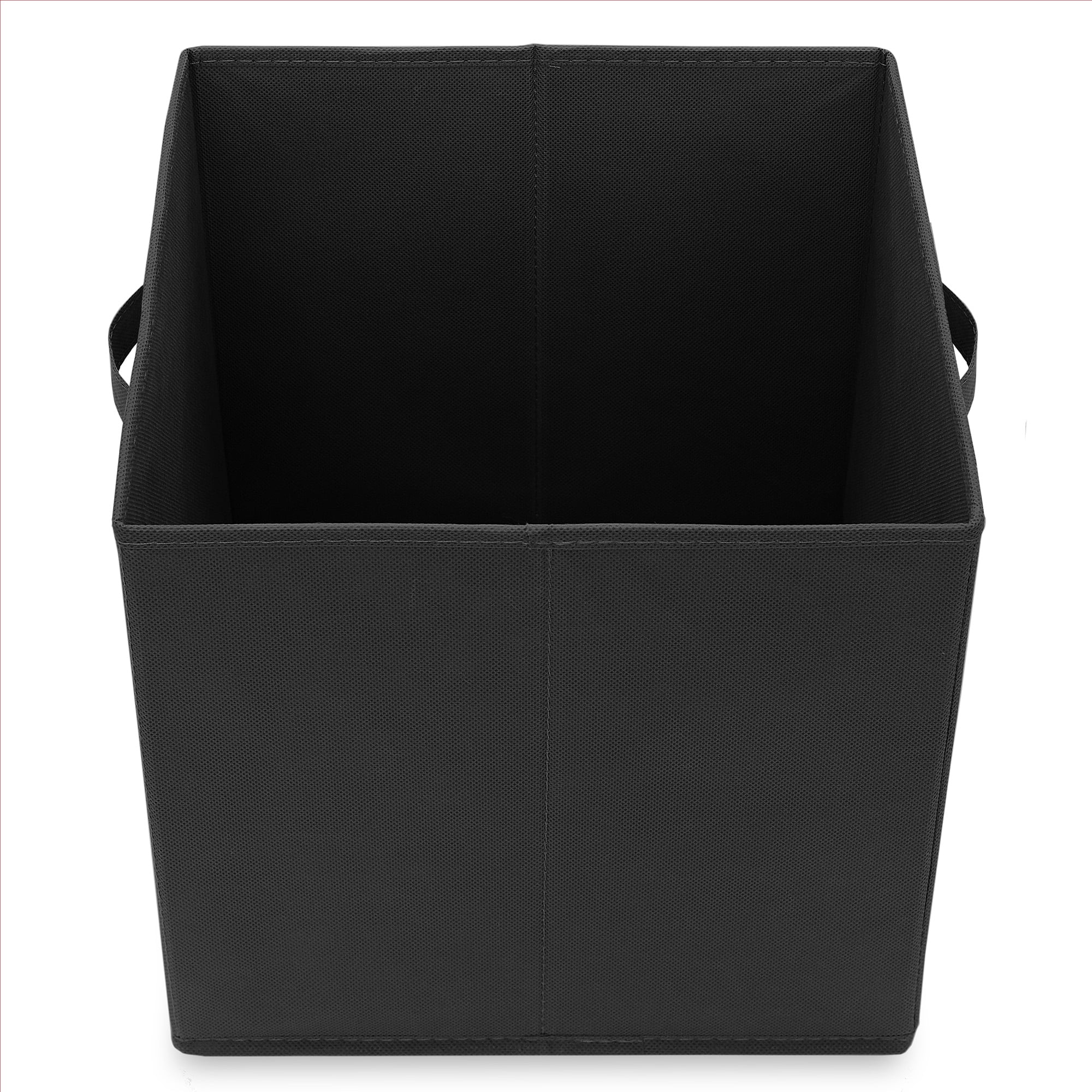 Casafield Set of 12 Fabric Storage Cube Bins, Black - 13" Collapsible Foldable Cloth Baskets for Shelves and Cubby Organizers