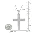 thumbnail image 5 of Dazzlingrock Collection 0.73 Carat (ctw) Round Lab Grown White Diamond Mens Hip Hop Religious Cross Pendant 3/4 CT (Silver Chain Included), 10K White Gold, 5 of 6