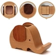 thumbnail image 4 of Mini portalápices de elefante de madera con soporte para teléfono móvil organizador de almacenamiento de escritorio grande JFHHH pequeña, 4 of 5
