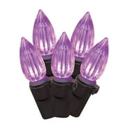 Way to Celebrate Halloween 50-Count Indoor Outdoor Purple LED Vertical Cut C3 Lights, with AC Adaptor, 120 Volts