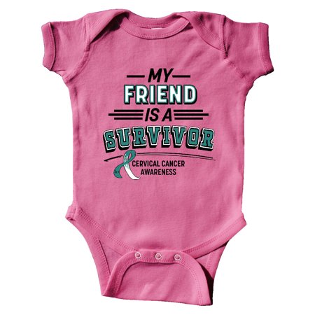 

Inktastic My Friend is a Survivor Cervical Cancer Awareness Gift Baby Boy or Baby Girl Bodysuit
