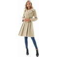 thumbnail image 5 of Women's Double-Breasted Pea Coat - Lapel Collar, A-Line Cut, with Pockets & Lining, 5 of 6