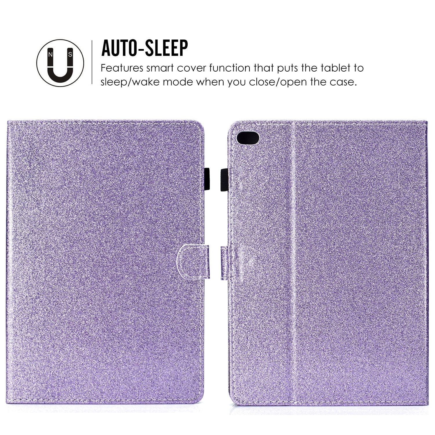 New iPad Pro 11 Inch Case 2018 Released, Allytech PU Leather Glitter Sparke Slim Fit Folio Stand Auto Sleep Wake [Pencil Holder] Protective Cards Holder Wallet Case for Apple iPad Pro 11 Inch, Purple