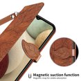 thumbnail image 6 of Feishell Tree Embossed Pattern PU Leather Phone Case for Samsung Galaxy A14 5G 6.6 inch,Shockproof Magnetic Clasp Flip Kickstand Credit Card Slots Wallet Phone Case with Wrist Strap,Brown, 6 of 9