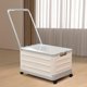 thumbnail image 5 of Contenedor de almacenamiento con ruedas y asa, caja de almacenamiento para maletero de coche, plegable, portátil, multiusos con tapa, carrito de Gris blanco, 5 of 8
