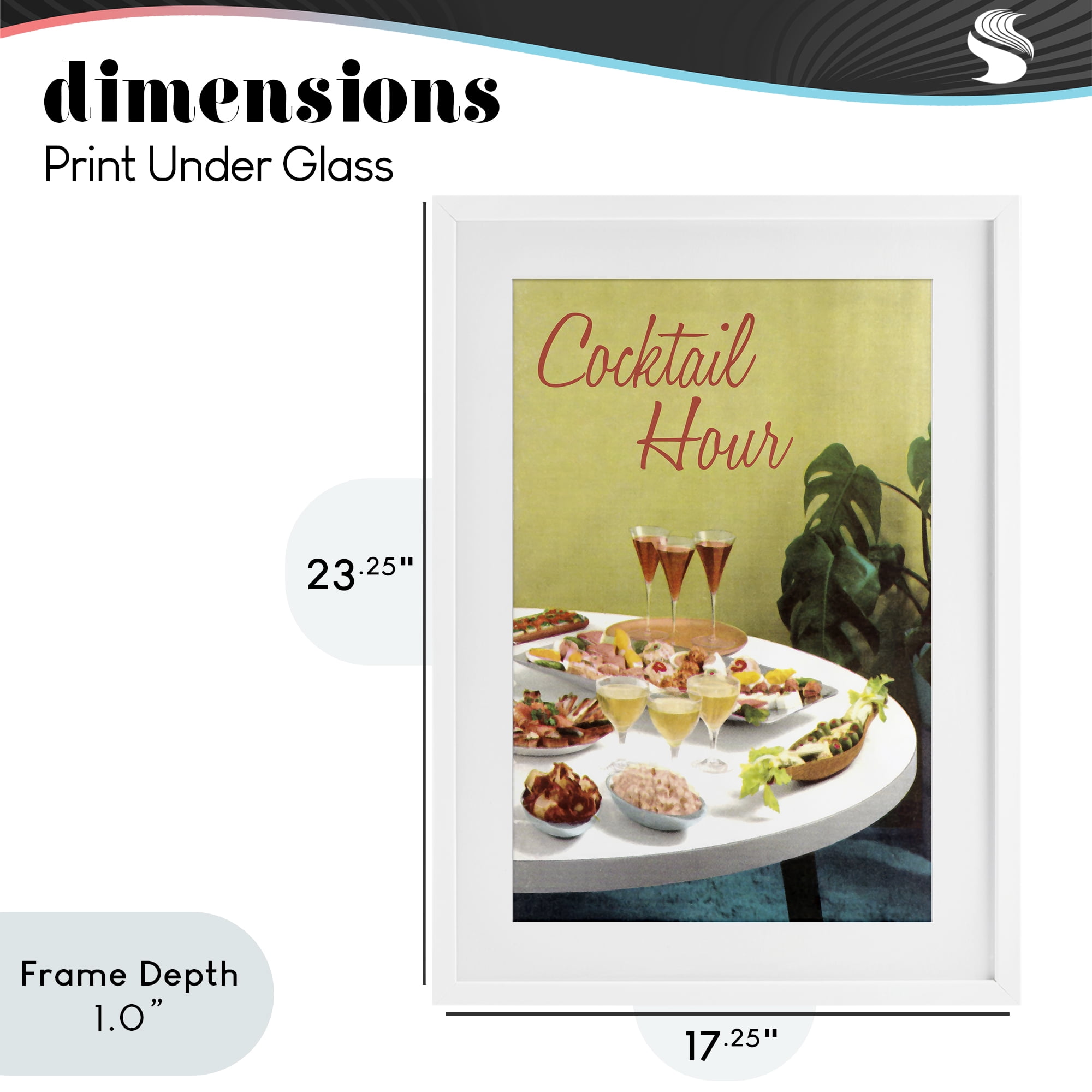 Stupell Industries Cocktail Hour Table Spread White Framed Print Under Glass, design by Tim Wright