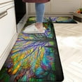 thumbnail image 2 of Colorful Tree Kitchen Rug Set of 2 Anti-Fatigue Cushioned Floor Mats Forest Non Slip Waterproof Comfort Standing PVC Rugs Decor for Office Home Laundry Room 17.3 x 28+17.3 x 47 Inches, 2 of 6