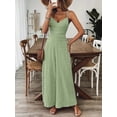 thumbnail image 2 of ZOELNIC Women's Summer Jumpsuit Spaghetti Strap Back Bow Romper, Wide Leg Vacation Outfit, Casual Resort Wear One Piece for Beach & Travel, M, 2 of 7