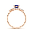 thumbnail image 2 of ANGARA Lab Grown 1.55 Ct Blue Sapphire Butterfly Engagement Ring for Women in 14K Rose Gold (Size-8x6mm) | September Birthstone, Anniversary, Jewelry Gift for Women | Lab-Grown Blue Sapphire Ring, 2 of 8