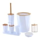 thumbnail image 1 of Juego de accesorios de baño, soporte para cepillo de dientes y taza, escobilla de baño, botella de jabón, juegos de baño, artículos de baño para blanco un, 1 of 9