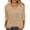 Khaki, variant on Tops for Women 3/4 Length Sleeve Seashell V Neck Loose Fitted Comfy Stretch Summer Blouses T-Shirts