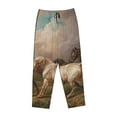 thumbnail image 4 of Disketp Three Horses Oil Painting Print Women'S Comfy Pajama Pants Casual Drawstring Palazzo Lounge Wide Leg Pants, 4 of 9