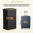 thumbnail image 2 of PLUMEBAY 110L Laundry Hamper with Lid, Large Foldable Clothes Basket with Bamboo Handles, Tall Fabric Hamper for Bedroom, Bathroom, Dorm, Black, 2 of 7
