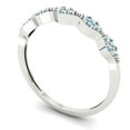thumbnail image 2 of 0.1 ct Brilliant Round Cut Natural Aquamarine 18K White Gold Stackable Band SZ 3.75, 2 of 6