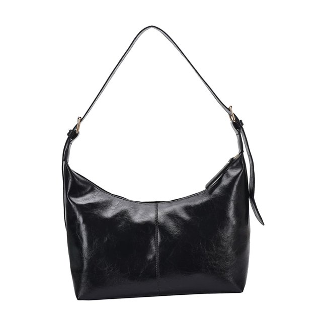 Bolso de hombro para mujer con cremallera en la axila para ir de compras, uso diario, fiesta en la calle, trabajo Negro