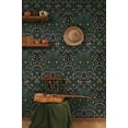 thumbnail image 3 of NextWall Victorian Garden Floral Peel and Stick Wallpaper (Midnight Blue & Evergreen), 3 of 17