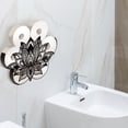 thumbnail image 6 of Lotus Flower Metal Toilet Paper Holder Bohe Mandala Decorative Toilet Paper Storage for Extra 8 Rolls Funny Freestanding Minimalist Decor Paper Roll Organizer for Farmhouse Bathroom Cabinet Black, 6 of 9