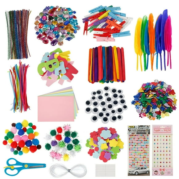 DIY Art Craft Sets Craft Supplies Kits for Kids Toddlers Children Craft Set Creative Craft Supplies for School Projects DIY Activities Crafts and Party Supplies (Colorful)