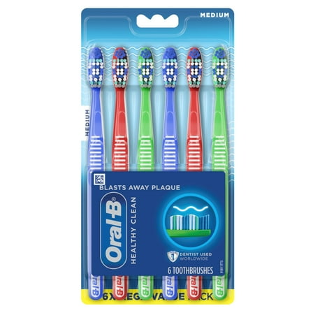 Oral-B Toothbrush Healthy Clean Medium 6-Pack (Pack of 3)