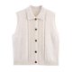 thumbnail image 1 of Blusa de poliéster para mujer, sin mangas, lisa, con cuello en V, informal, cómoda, de invierno, sin mangas, sin capucha, para exteriores, chaquetas, 1 of 8